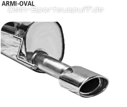 Bastuck Edelstahl Sportauspuff inkl. Verbindungsrohr Alfa Romeo Mito 120x80mm oval eingerollt gerade mit Absorber