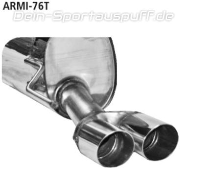 Bastuck Edelstahl Sportauspuff inkl. Verbindungsrohr Alfa Romeo Mito 2x76mm rund scharf abgeschrägt ohne Absorber