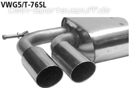 Bastuck Edelstahl Sportauspuff inkl. Verbindungsrohr Audi A3 8P Sportback 4 Zyl. Turbo 2x76mm rund scharf abgeschrägt ohne Absorber