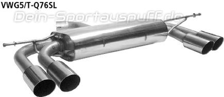 Bastuck Edelstahl Duplex Sportauspuff inkl. Verbindungsrohr Audi A3 8P Sportback 4 Zyl. Turbo je 2x76mm rund scharf abgeschrägt ohne Absorber