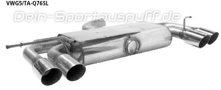 Bastuck Edelstahl Duplex Sportauspuff-Komplettanlage inkl. Kat Audi A3 8P Sportback Quattro 2.0l TFSI je 2x76mm rund scharf abgeschrägt ohne Absorber