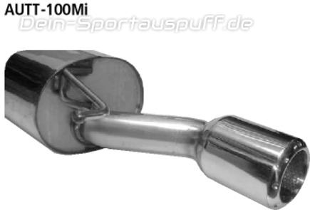 Bastuck Edelstahl Sportauspuff-Komplettanlage ab Kat Audi TT 8N nicht Quattro 100mm Audi TT Design gerade mit Absorber