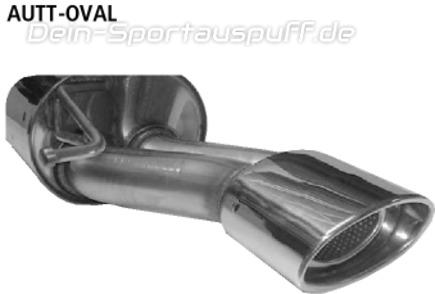 Bastuck Edelstahl Sportauspuff-Komplettanlage ab Kat Audi TT 8N nicht Quattro 153x95mm oval eingerollt gerade mit Absorber