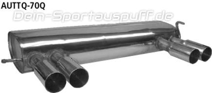 Bastuck Edelstahl Duplex Racing-Komplettanlage ab Kat Audi TT 8N Quattro inkl. 3.2l V6 je 2x70mm rund scharf gerade ohne Absorber