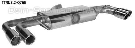 Bastuck Edelstahl Duplex Sportauspuff-Komplettanlage ab Kat Audi TT 8J 3.2l V6 je 2x76mm rund eingerollt abgeschrägt ohne Absorber