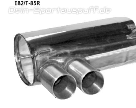 Bastuck Edelstahl Sportauspuff-Komplettanlage ab Kat BMW 1er E88 Cabrio 2x85mm rund scharf gerade ohne Absorber