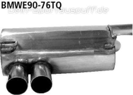 Bastuck Edelstahl Duplex Racing-Komplettanlage ab Kat BMW 3er E90 E91 318i-320si ab Bj.07 je 2x76mm rund scharf abgeschrägt ohne Absorber