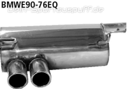 Bastuck Edelstahl Duplex Racing-Komplettanlage ab Kat BMW 3er E90 E91 325i 330i bis Bj.07 je 2x76mm rund eingerollt abgeschrägt ohne Absorber