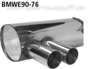 Bastuck Edelstahl Racing-Komplettanlage ab Kat BMW 3er E90 E91 325i 330i ab Bj.07 2x76mm rund scharf gerade ohne Absorber