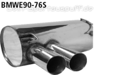 Bastuck Edelstahl Sportauspuff-Komplettanlage ab Kat BMW 3er E90 E91 Limo+Touring 316d-320d 2x76mm rund scharf seitlich abgeschrägt ohne Absorber