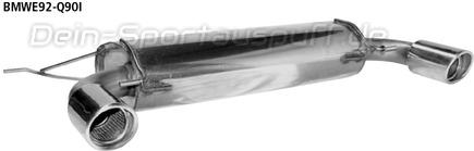 Bastuck Edelstahl Duplex Sportauspuff inkl. Verbindungsrohr BMW 3er E90 E91 Limo+Touring 335i 335d je 90mm rund eingerollt abgeschrägt mit Absorber