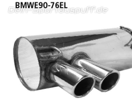 Bastuck Edelstahl Sportauspuff-Komplettanlage ab Kat BMW 3er E92 E93 Coupe Cabrio 325d 330d 2x76mm rund eingerollt abgeschrägt ohne Absorber