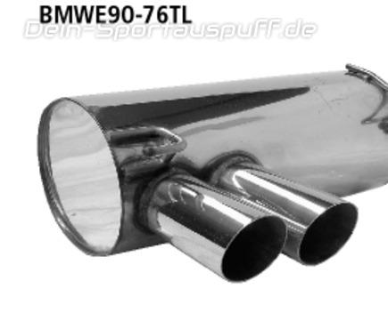 Bastuck Edelstahl Sportauspuff-Komplettanlage ab Kat BMW 3er E92 E93 Coupe Cabrio 325d 330d 2x76mm rund scharf abgeschrägt ohne Absorber