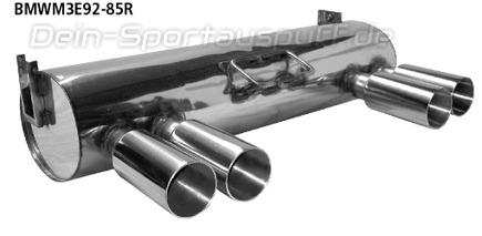 Bastuck Edelstahl Duplex Racing-Komplettanlage inkl. Nach-Kats BMW 3er E90 E92 M3 Coupe je 2x85mm rund scharf gerade ohne Absorber