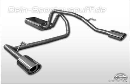 Fox Edelstahl Duplex Sportauspuff Jeep Grand Cherokee WJ u.WG 4.7l 2.7l TD Bj.99-04 je 115x85mm oval eingerollt abgeschrägt mit Absorber