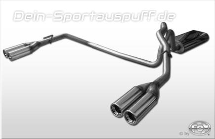 Fox Edelstahl Duplex Sportauspuff Jeep Grand Cherokee WJ u.WG 4.7l 2.7l TD Bj.99-04 je 2x80mm rund eingerollt gerade mit Absorber