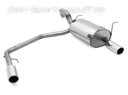 Fox Edelstahl Duplex Sportauspuff Nissan Primera P12 Kombi - Traveller 1x90mm rund eingerollt abgeschrägt