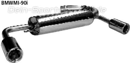 Bastuck Edelstahl Duplex Sportauspuff-Komplettanlage ab Kat MINI R50 ab Bj.01 je 90mm rund eingerollt gerade mit Absorber
