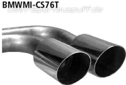 Bastuck Edelstahl Komplettanlage ab Kat Ausgang mittig MINI R50 Cooper S 2x76mm rund scharf abgeschrägt ohne Absorber