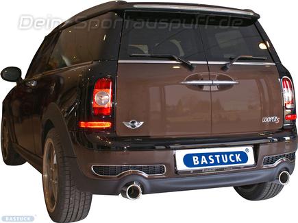 Bastuck Edelstahl Duplex Sportauspuff inkl. Verbindungsrohr MINI R55 Cooper S Clubman je 90mm rund eingerollt abgeschrägt mit Absorber