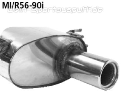 Bastuck Edelstahl Sportauspuff inkl. Verbindungsrohr MINI R56 One u. Cooper Diesel 90mm rund eingerollt gerade mit Absorber