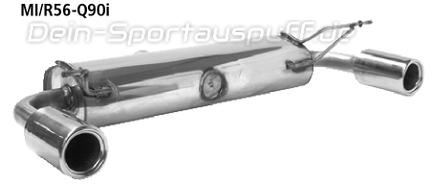Bastuck Edelstahl Duplex Sportauspuff inkl. Verbindungsrohr MINI R56 One u. Cooper Diesel je 90mm rund eingerollt gerade mit Absorber