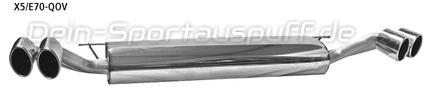 Bastuck Edelstahl Duplex Sportauspuff inkl. Verbindungsrohr BMW X5 E70 3.0si 3.0d 3.0sd je 110x70mm oval eingerollt seitlich abgeschrägt ohne Absorber