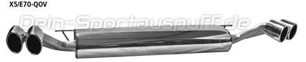 Bastuck Edelstahl Duplex Sportauspuff inkl. Verbindungsrohr BMW X5 E70 4.8i V8 je 110x70mm oval eingerollt seitlich abgeschrägt ohne Absorber