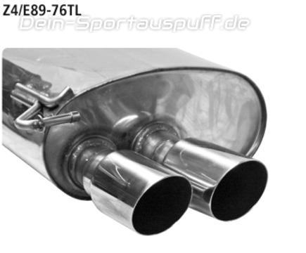 Bastuck Edelstahl Sportauspuff-Komplettanlage ab Kat BMW Z4 E89 6 Zyl. sDrive23i sDrive30i 2x76mm rund scharf abgeschrägt ohne Absorber