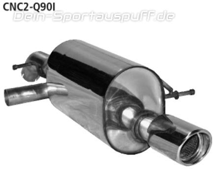Bastuck Edelstahl Duplex Sportauspuff-Komplettanlage inkl. Kat Citroen C2 1.6l VTS je 90mm rund eingerollt abgeschrägt mit Absorber