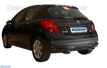 Bastuck Edelstahl Duplex Sportauspuff-Komplettanlage inkl. Kat Peugeot 207 1.6l THP je 120x80mm oval eingerollt gerade mit Absorber