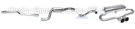 Bastuck Edelstahl Komplettanlage ab Kat Ausgang mittig Ford Fiesta JAS JBS Benziner Bj.95-01 2x76mm DTM rund scharf gerade ohne Absorber