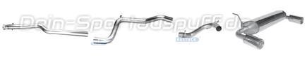 Bastuck Edelstahl Duplex Racing-Komplettanlage ab Kat Ford Fiesta JAS JBS Benziner Bj.95-01 je 90mm rund eingerollt gerade mit Absorber