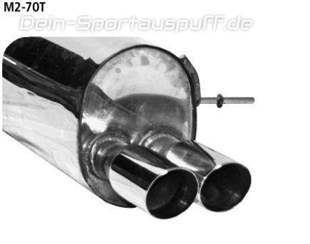 Bastuck Edelstahl Sportauspuff inkl. Verbindungsrohr Mazda 2 DE ab Bj. 2007 2x70mm rund scharf abgeschrägt ohne Absorber