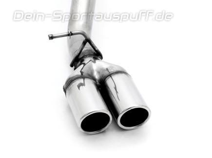Bastuck Edelstahl Racing-Komplettanlage ab Kat Volvo S40 u. V50 4 Zylinder 2x76mm rund eingerollt abgeschrägt ohne Absorber