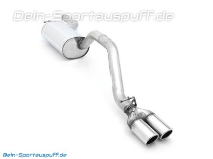 Bastuck Edelstahl Sportauspuff-Komplettanlage ab Kat Volvo S40 u. V50 4 Zylinder Diesel mit DPF 2x76mm rund eingerollt abgeschrägt ohne Absorber
