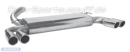 Bastuck Edelstahl Duplex Sportauspuff inkl. Verbindungsrohr Volvo V50 5 Zyl. inkl. Turbo je 2x76mm rund eingerollt abgeschrägt ohne Absorber
