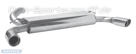 Bastuck Edelstahl Duplex Sportauspuff inkl. Verbindungsrohr Volvo S40 5 Zyl. inkl. Turbo je 90mm rund eingerollt abgeschrägt mit Absorber