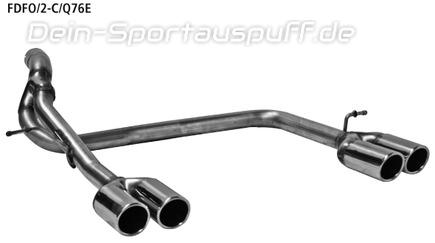 Bastuck Edelstahl Duplex Racing-Komplettanlage ab Kat mit ESD Ford Focus 2 CC Cabriolet je 2x76mm rund eingerollt abgeschrägt ohne Absorber
