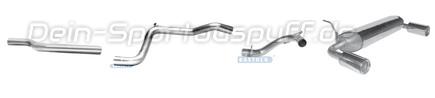 Bastuck Edelstahl Duplex Sportauspuff-Komplettanlage ab Kat Ford KA I Typ RBT je 90mm rund eingerollt gerade mit Absorber