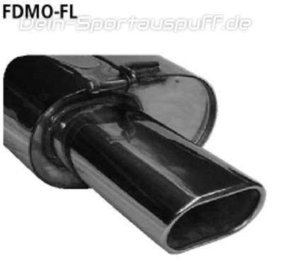 Bastuck Edelstahl Racing-Komplettanlage ab Kat Ford Mondeo 3 Bj.00-07 Limousine Diesel 135x75mm flachoval eingerollt abgeschrägt ohne Absorber