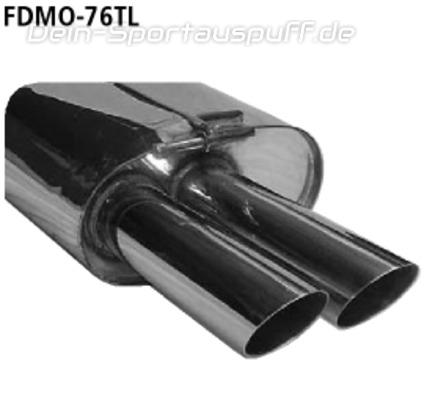 Bastuck Edelstahl Racing-Komplettanlage ab Kat Ford Mondeo 3 Bj.00-07 Limousine Diesel 2x76mm rund scharf abgeschrägt ohne Absorber