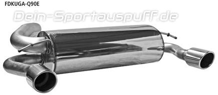 Bastuck Edelstahl Duplex Racing-Komplettanlage ab Kat Ford Kuga je 90mm rund eingerollt abgeschrägt ohne Absorber