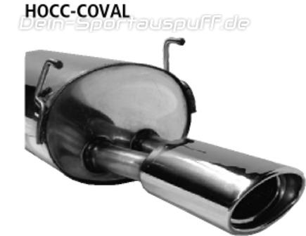 Bastuck Edelstahl Sportauspuff inkl. Verbindungsrohr Honda Civic Coupe EM2 Bj.01-06 120x80mm oval eingerollt abgeschrägt mit Absorber