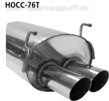 Bastuck Edelstahl Racing-Komplettanlage ab Kat Honda Civic Diesel Bj.01-06 2x76mm rund scharf abgeschrägt ohne Absorber