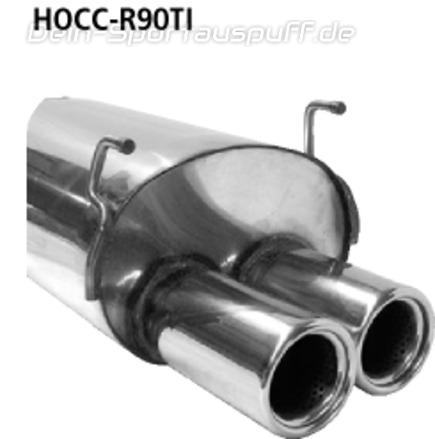 Bastuck Edelstahl Racing-Komplettanlage ab Kat Honda Civic Diesel Bj.01-06 Type-R-Spoiler 2x90mm rund eingerollt gerade mit Absorber