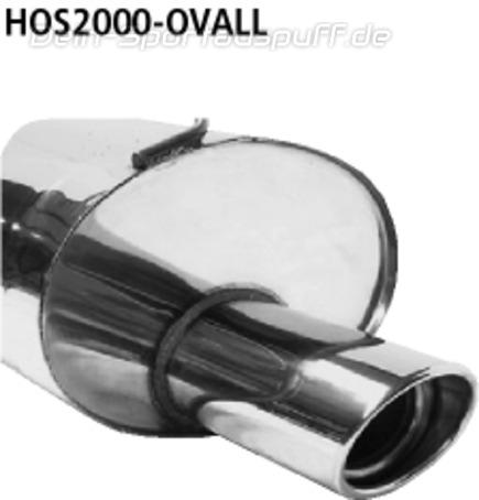 Bastuck Edelstahl Duplex Sportauspuff-Komplettanlage ab Kat Honda S2000 je 120x80mm oval eingerollt gerade mit Absorber