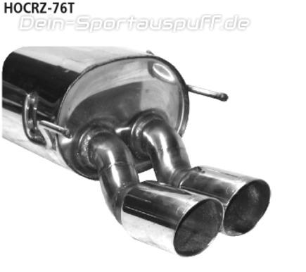 Bastuck Edelstahl Sportauspuff inkl. Verbindungsrohr Honda CR-Z Hybrid 2x76mm rund scharf abgeschrägt ohne Absorber