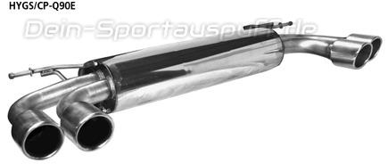 Bastuck Edelstahl Duplex Sportauspuff-Komplettanlage ab Kat Hyundai Genesis Coupe 3.8l V6 je 2x90mm rund eingerollt abgeschrägt ohne Absorber
