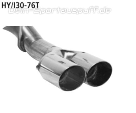 Bastuck Edelstahl Sportauspuff inkl. Verbindungsrohr Hyundai i30 Diesel 2x76mm rund scharf abgeschrägt ohne Absorber